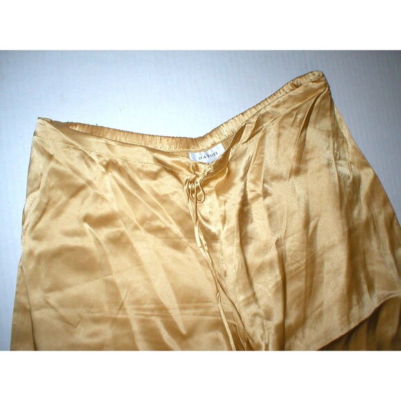 New NWT Designer Natori Gold Silk Pants Womens XS Lounge Sleep Crop Date Cool - Picture 2 of 5